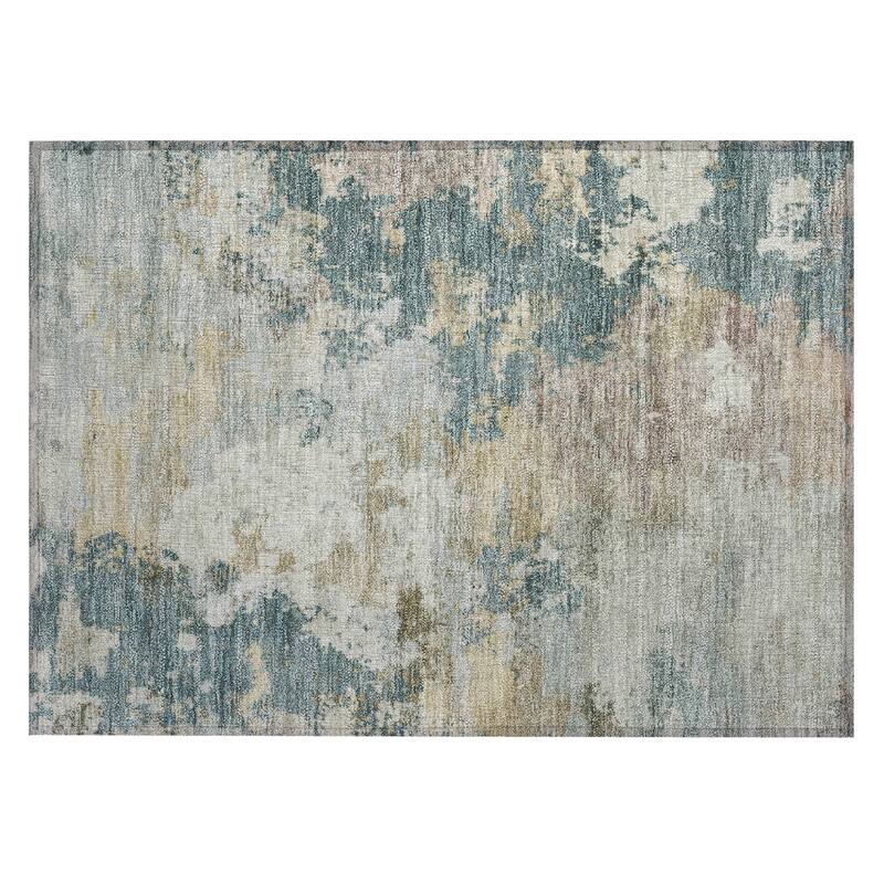 Machine Washable Indoor/ Outdoor Modern Contemporary Chantille Rug