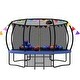 preview thumbnail 8 of 7, 12FT Recreational Kids Trampoline with Safety Enclosure Net, Ladder and Flag Parts