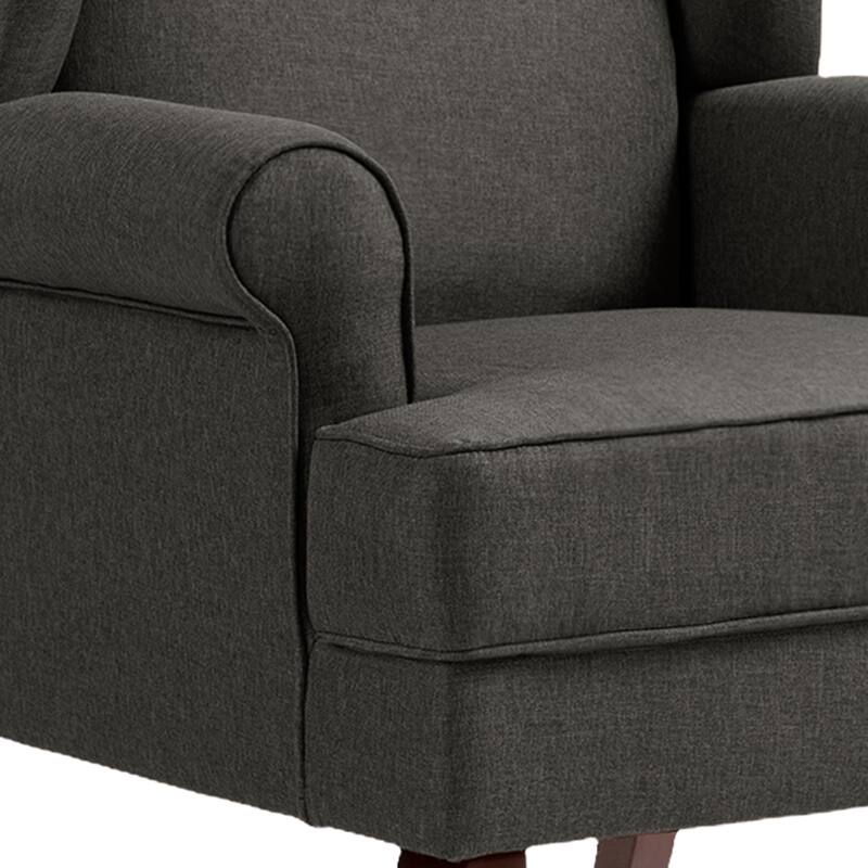 2 Set Traditional Rolled Arm Wing Back Accent Chair