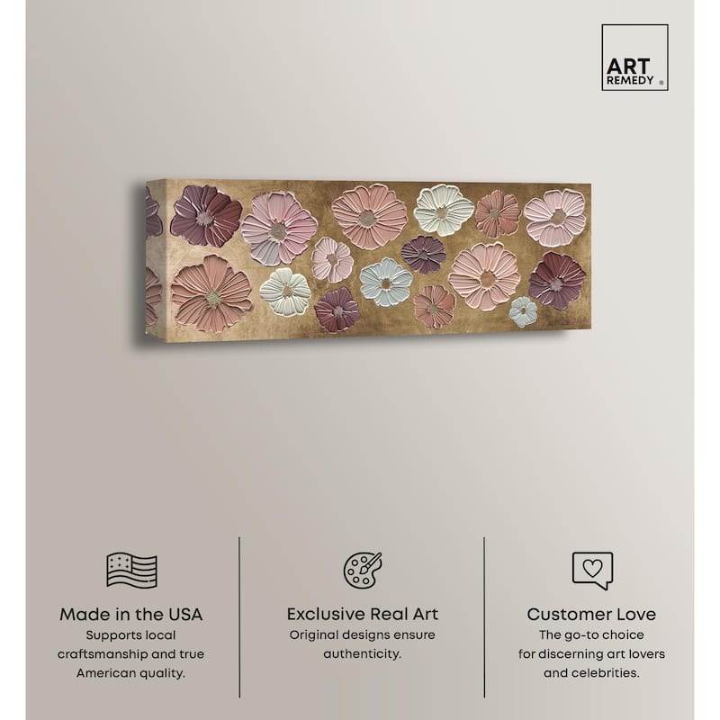 Floral Impasto Muted Panoramic Canvas by Art Remedy, Gallery Wrapped