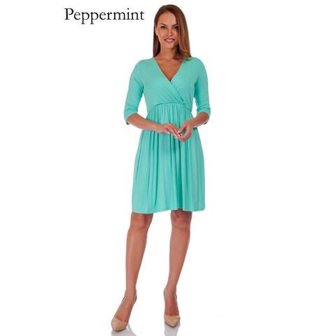 SR Women's Casual Maternity V Neck Wrap Knee Length Maxi Dress