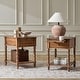 preview thumbnail 8 of 9, HULALA HOME Eric Traditional 26" Tall Solid Wood End Table with Built-in Charging Station and Extendable Tray Set of 2
