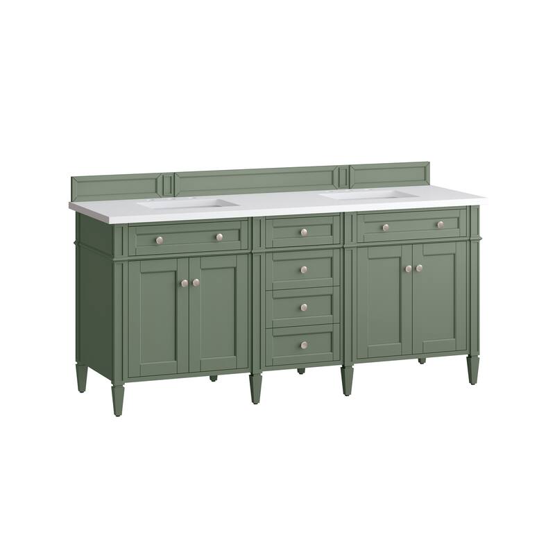 James Martin Vanities Brittany 72" Double Vanity, Smokey Celadon