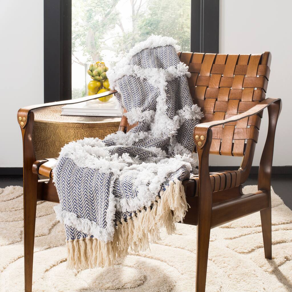 SAFAVIEH Gertje Throw- Blue/Beige