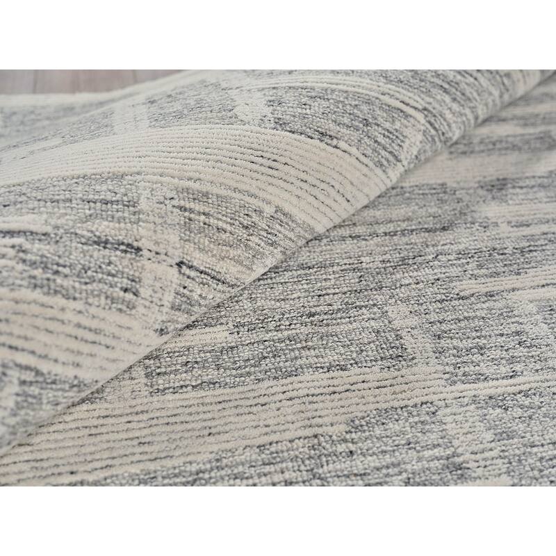 Exquisite Rugs Park City Handmade Hand-tufted New Zealand Wool on Canvas Gray/Ivory Area Rug