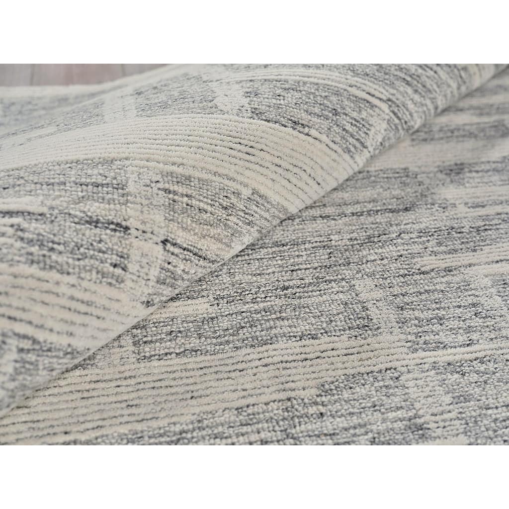 Exquisite Rugs Park City Handmade Hand-tufted New Zealand Wool on Canvas Gray/Ivory Area Rug