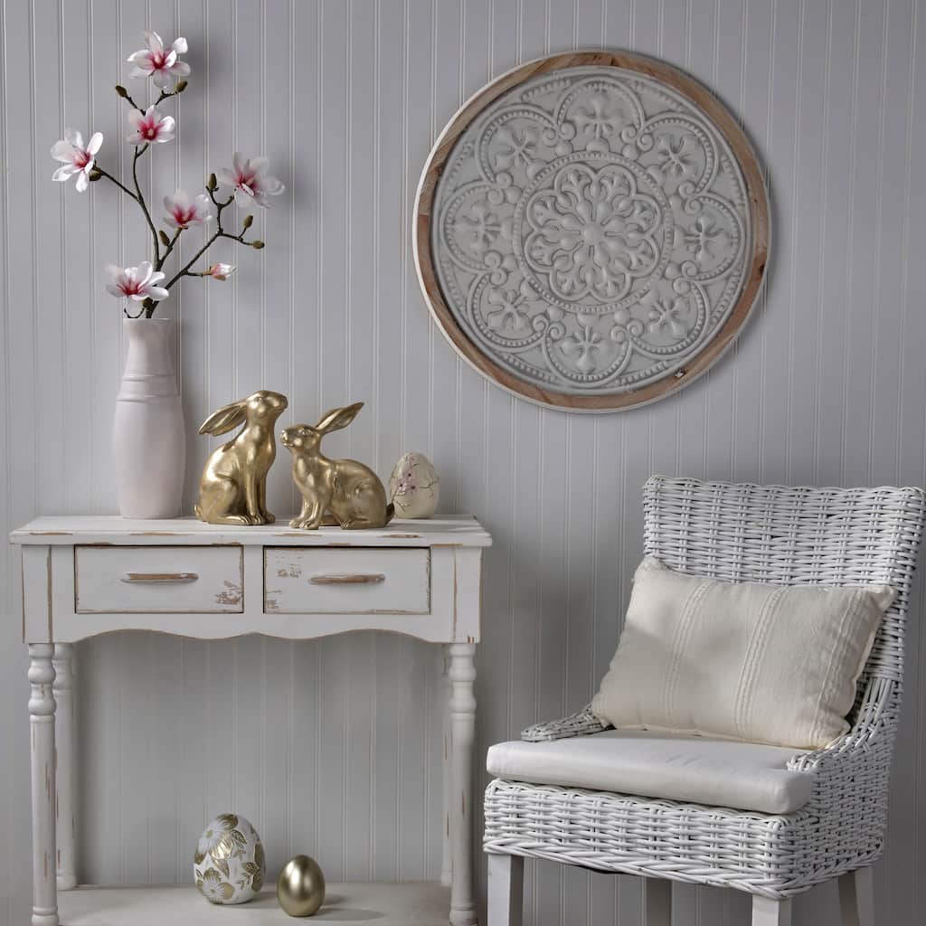 9" Resin Golden Bunny