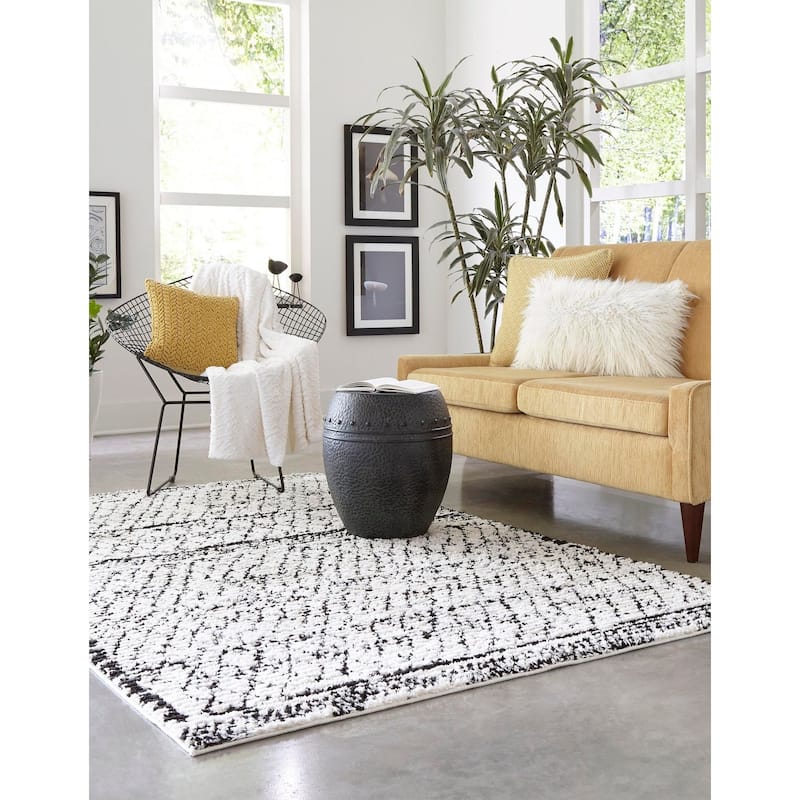 Contemporary Zaire Collection Area Rug - Ivory - 8'x10'