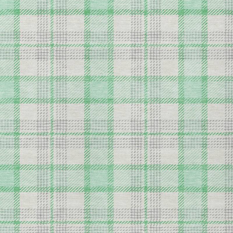 HomeRoots Plaid Transitional Rectangle Outdoor Rug