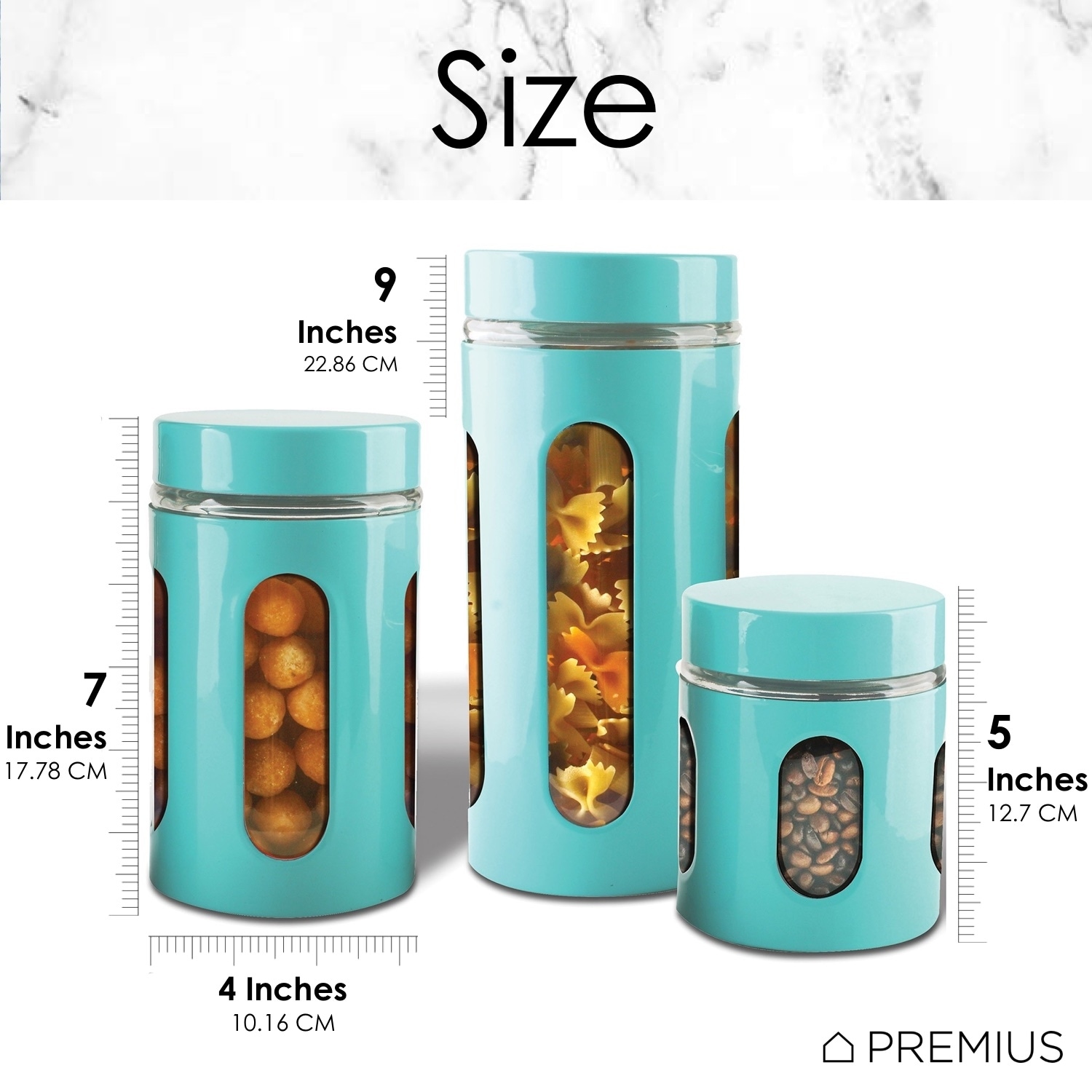 Premius Airtight 3-Piece Kitchen Glass Canister Set - N/A - Bed Bath &  Beyond - 29659474
