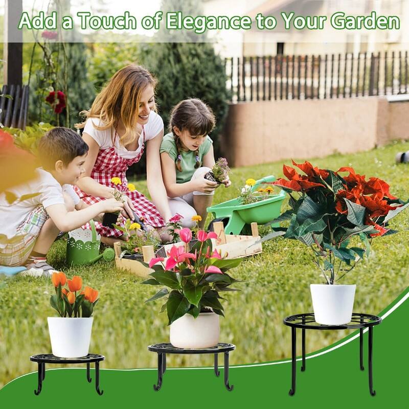 Metal Plant Stand 5 Pack Plant Stands - 11.1 x 11.06 x 7.2 inches