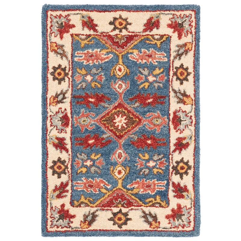 SAFAVIEH Handmade Antiquity Eustasia Traditional Oriental Wool Rug - 2' x 3' - Blue/Red
