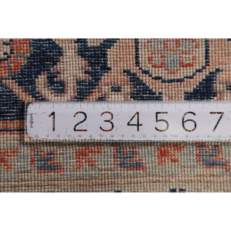 Orange Vegetable Dye Heriz Serapi Rug Hand-Knotted Wool Carpet - 8'11"x 11'11"