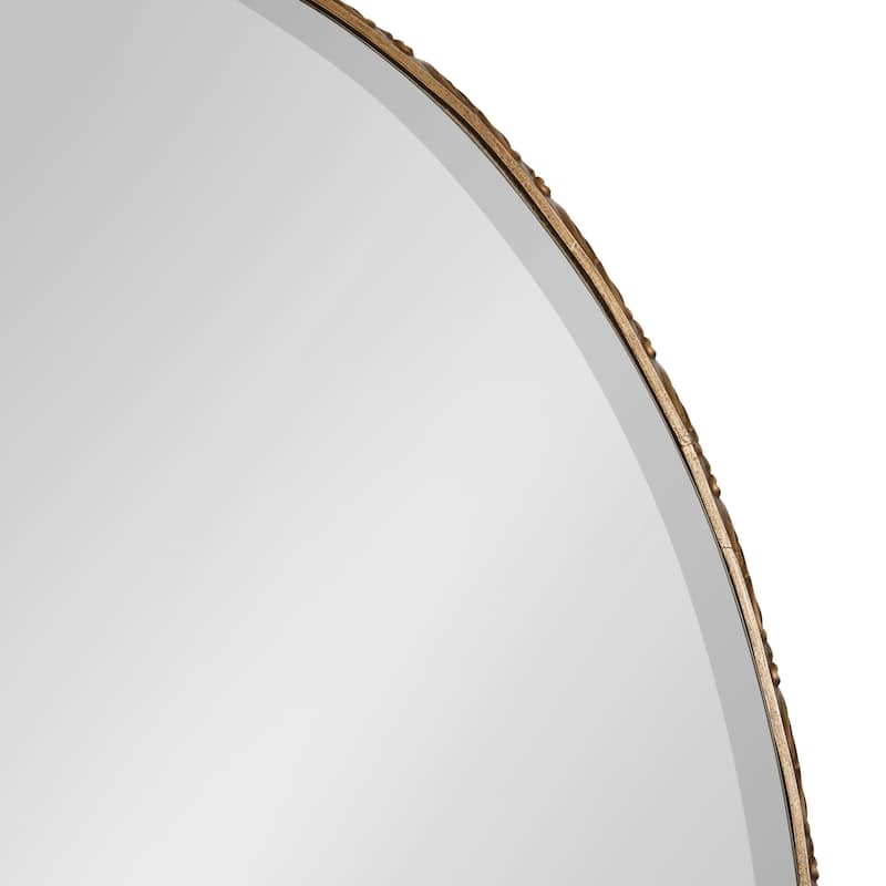 Kate and Laurel Elmora Leaf Embossed Oval Wall Mirror - 23x32