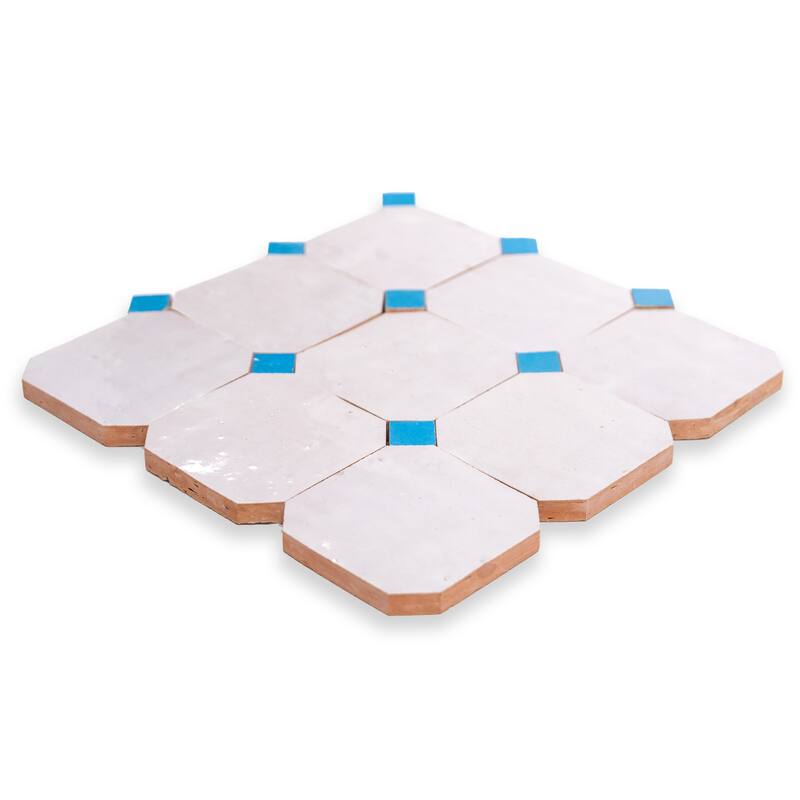 Contemporary Zellige Panels, 12" X 12" X 1/2", White-Skylight Accents