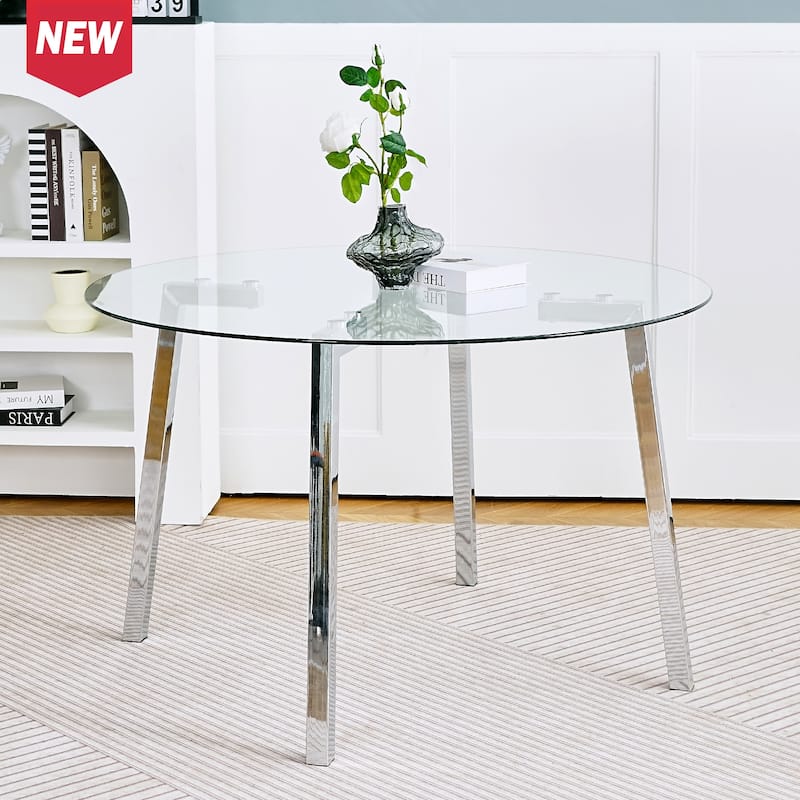 Modern minimalist ROUND glass dining table