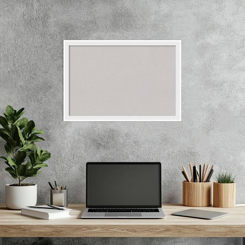 Incline White Wood Framed Cork Board - Bulletin Board, Organization Board, Pin Board