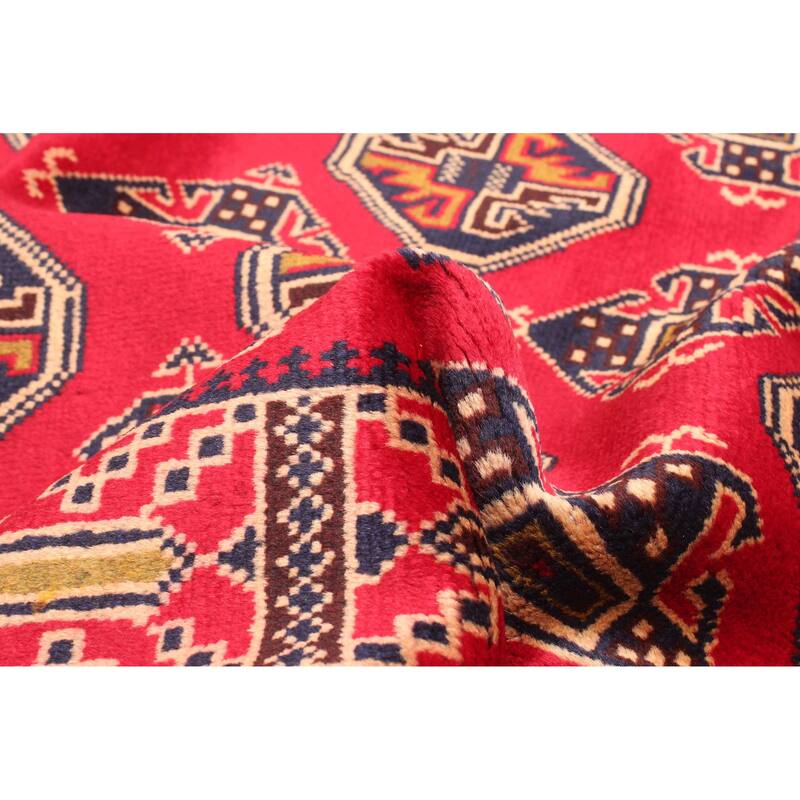 ECARPETGALLERY Hand-knotted Teimani Red Wool Rug - 2'9 x 4'9