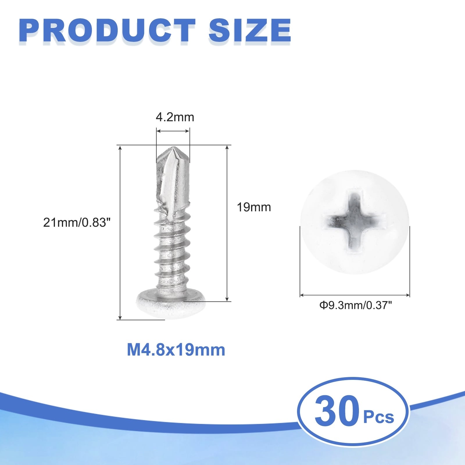 Thick Pan Head Self Tapping Screws, Stainless Steel Self Drilling Screws for Metal Sheet Metal Screw