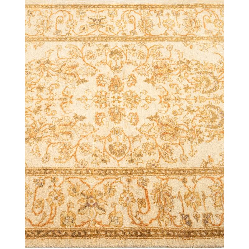 Overton Hand Knotted Wool Vintage Inspired Traditional Mogul Ivory Runner Rug - 2' 9" x 11' 10"