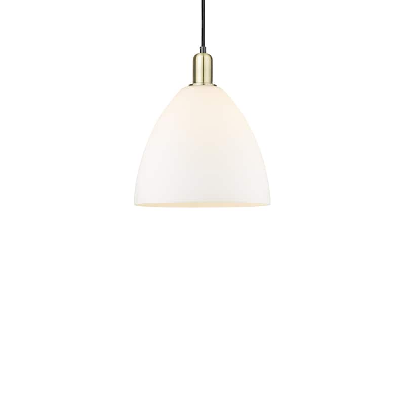 Innovations Lighting 716-1P-14-12 Bristol Pendant Bristol 12" Wide - Black Antique Brass / Matte White
