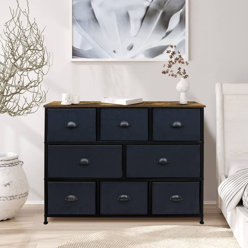 8 Drawers Dresser - Furniture Storage Chest Organizer Bedroom Unit