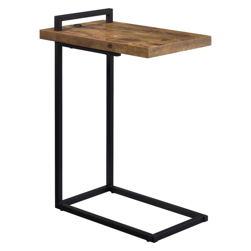 Grey and Gunmetal C-Table with USB Charging Port