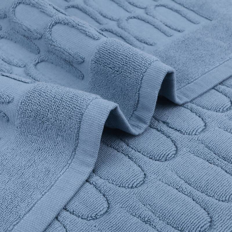 Lightweight Textured Cotton Bath Mat Hotel Reversible Water Absorbent Rug Thick Foldable Shower Foot Carpet