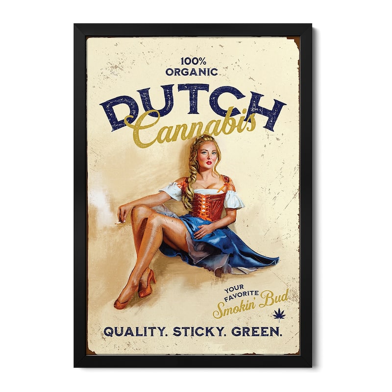 Dutch Cannabis Premium Framed Poster by The Whiskey Ginger - Black - 32x24x1