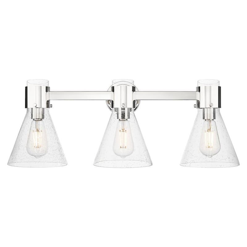 Innovations Lighting 464-3W-G464C-7SDY Lawton Cone 3 Light 24" Wide - Polished Nickel
