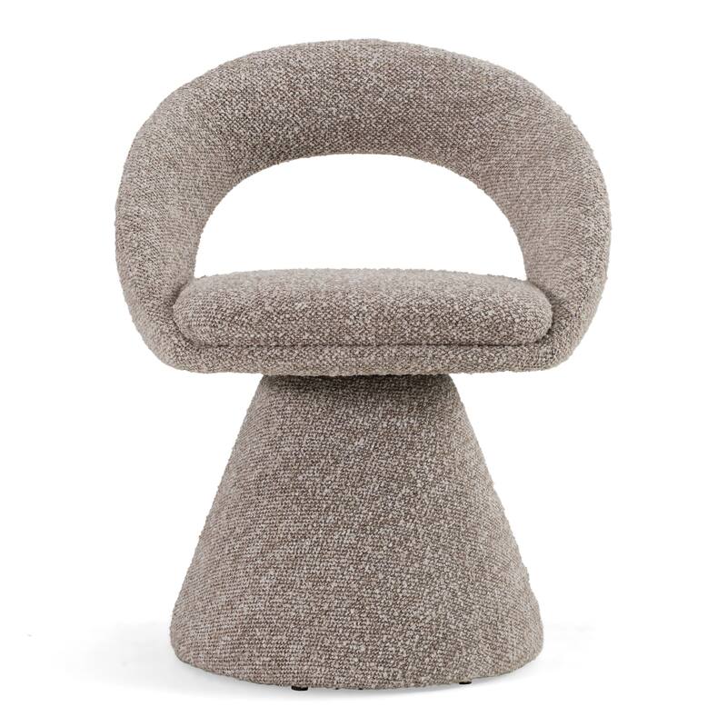 Modrest Wiles Modern Grey Fabric Swivel Dining Chair
