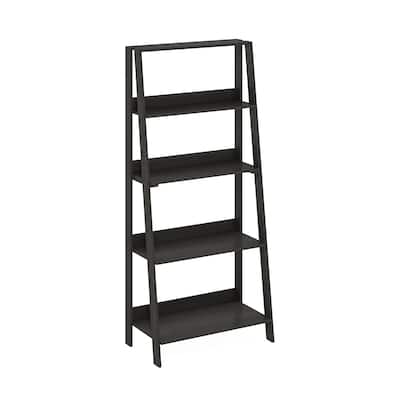 53.5 in. Tall Espresso Wood 5-Shelf Bookcase
