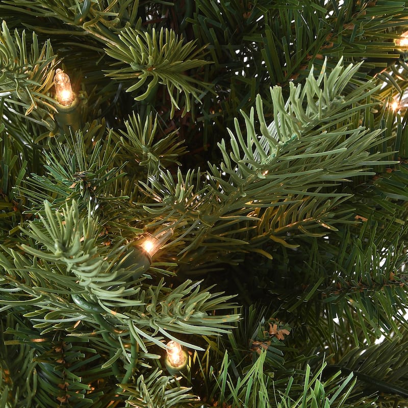 National Tree Company 3 ft. Feel Real Nordic Spruce Pre-Lit Tree in Burlap - 3 Foot