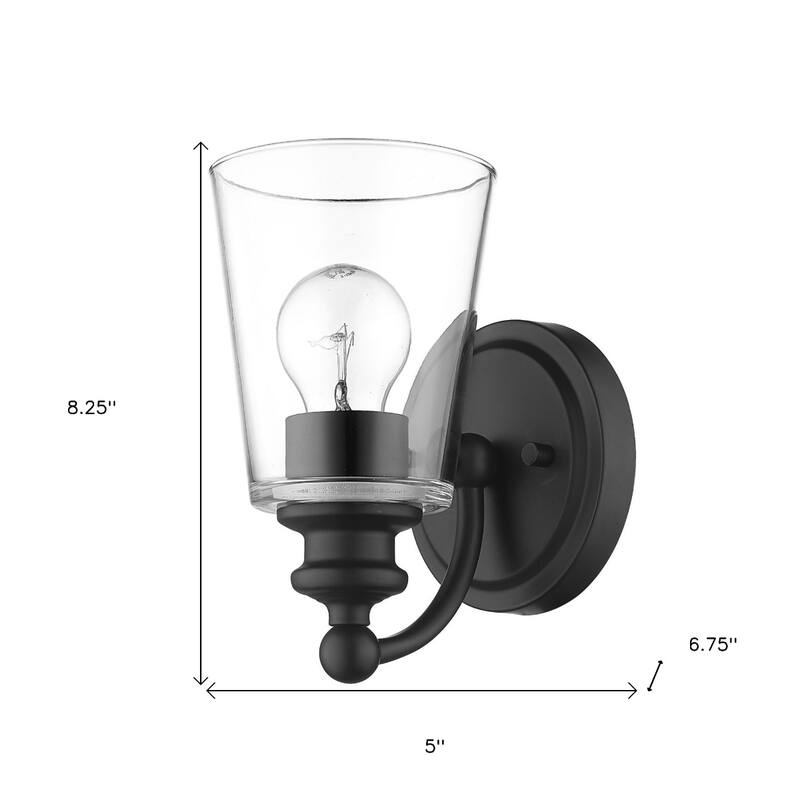 Modern Clear Glass Shade Wall Sconce with Swing Arm for Home Lighting