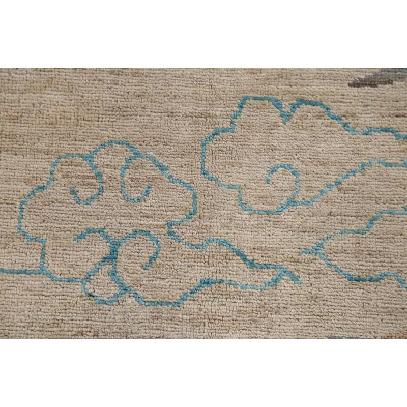 Handmade Vegetable Dye Oushak Turkish Area Rug Oriental Wool Carpet - 5'4"x 7'1"
