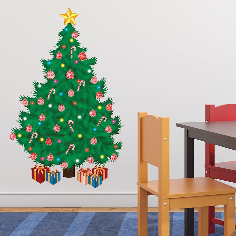 Walplus Traditional Christmas Tree Wall Sticker Festive DIY Home Decor