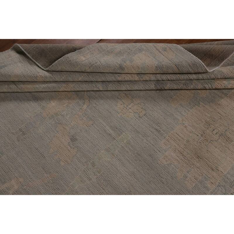 Floral Oushak Turkish Area Rug Hand-Knotted Wool Carpet - 9'2"x 11'8"