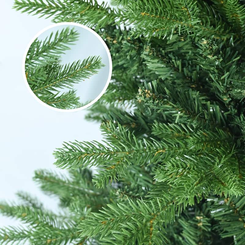5FT Green PVC+PE Christmas Tree with 1488 Tips-Full & Lush Hinged Tree with Metal Stand,Easy Assembly