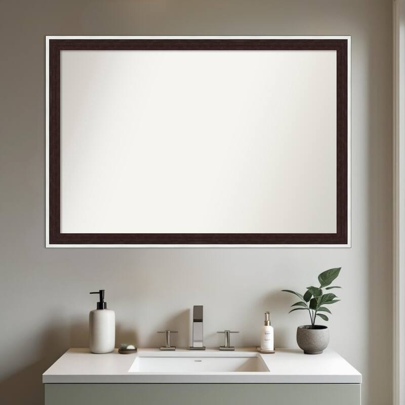 Maya Non-Beveled Framed Bathroom Vanity Wall Mirror