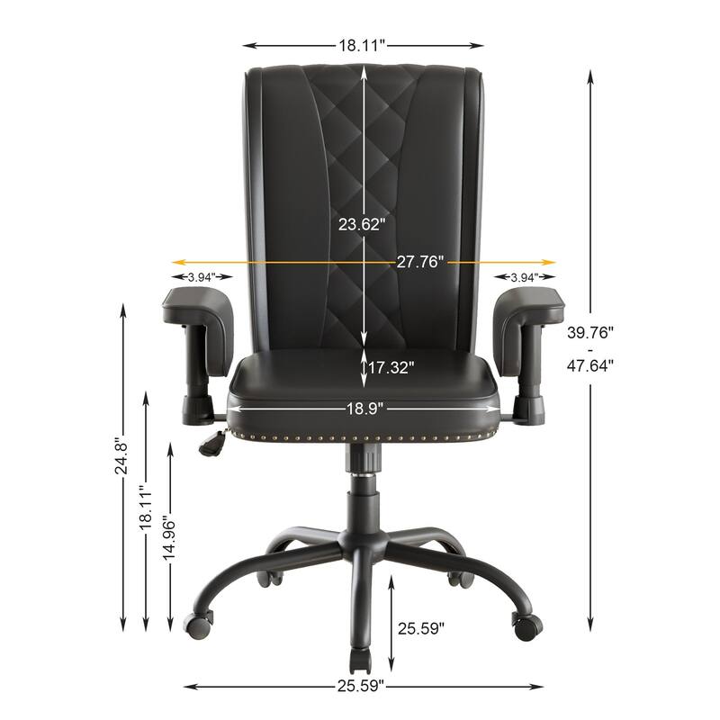 Adjustable Home Office Desk Chair, Desk Chair Executive Office Chair Computer Chair Ergonomic Mid Back with 360° Swivel