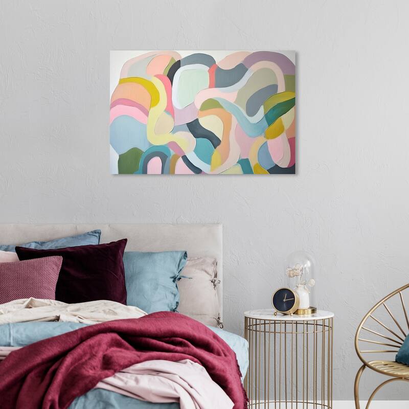 Wynwood Studio Abstract Puzzle Pieces Blue and Pastel Blue Modern & Contemporary Wall Art Canvas Print - 24 x 36