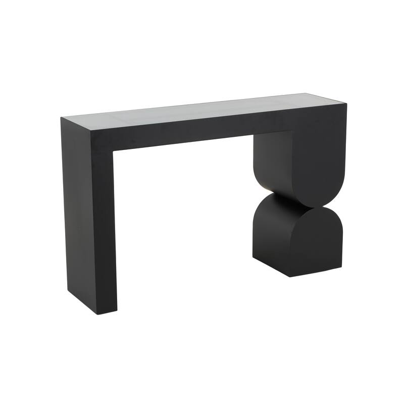 Metal Geometric Console Table with Stacked Arched Table Leg - Black - Roche River Decor - 13"W x 47"L x 30"H