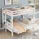 preview thumbnail 2 of 7, Twin over Full Bunk Bed, Convertible Down Bed, with Ladder and Guardrail