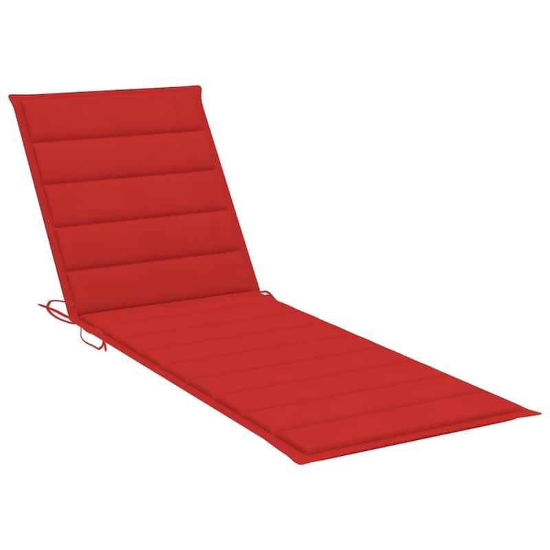 vidaXL Patio Lounge Chair with Cushion Folding Sunlounger Solid Acacia Wood - 78.7" x 24" x 11.8"/33.9"