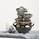 preview thumbnail 2 of 10, 4-Tier Cascading Resin-Rock Falls Tabletop Water Fountain w/LED Lights