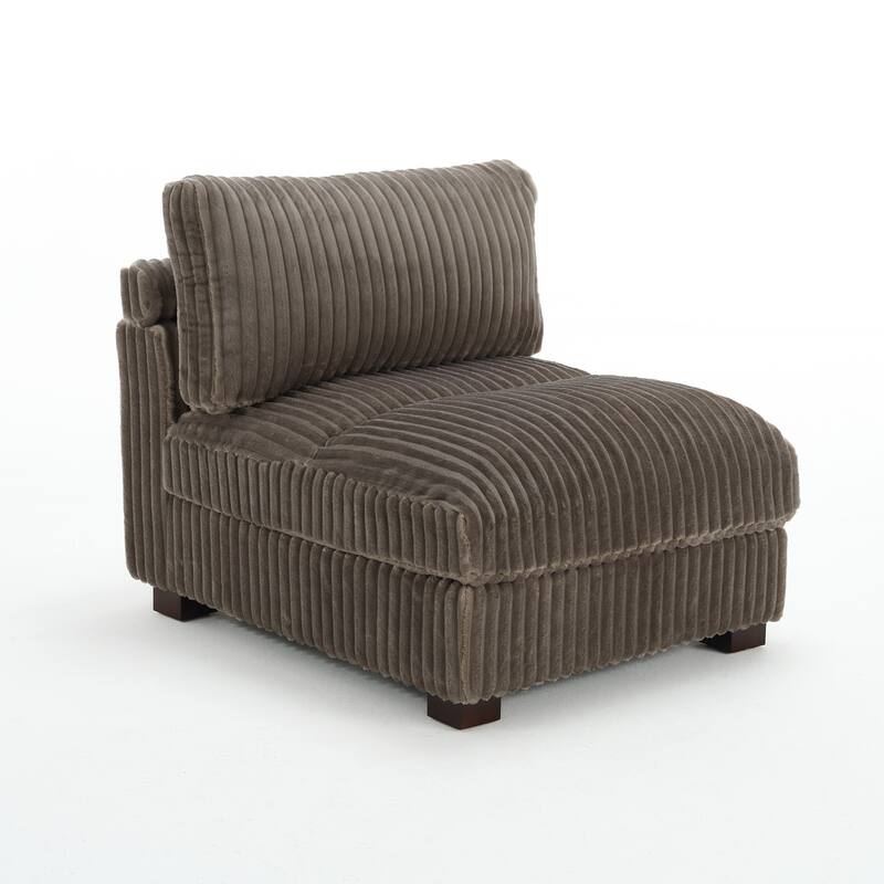 Plush Flannel Modular Sectional Sofa for Living Room