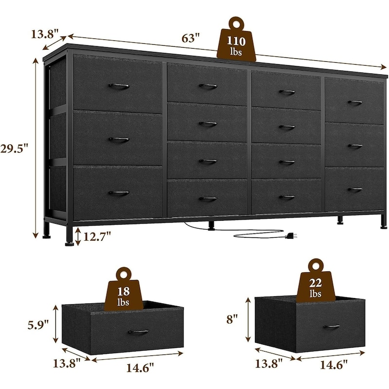 63" W Dresser Tv Stand for 65 70 75 Inch Tv