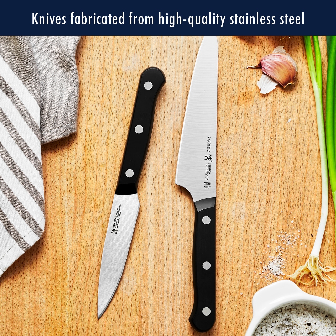 HENCKELS Statement 14-piece Self-Sharpening Knife Set with Block, Chef  Knife, Paring Knife, Bread Knife, Steak Knife Set, Dark Brown, Stainless  Steel