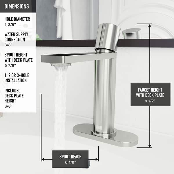 dimension image slide 7 of 8, VIGO Halsey 8" H Single Handle Single Hole Bathroom Faucet