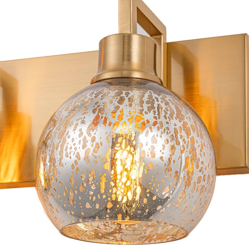 3-Light Mercury Glass Globe Wall Sconce Modern Vanity Light